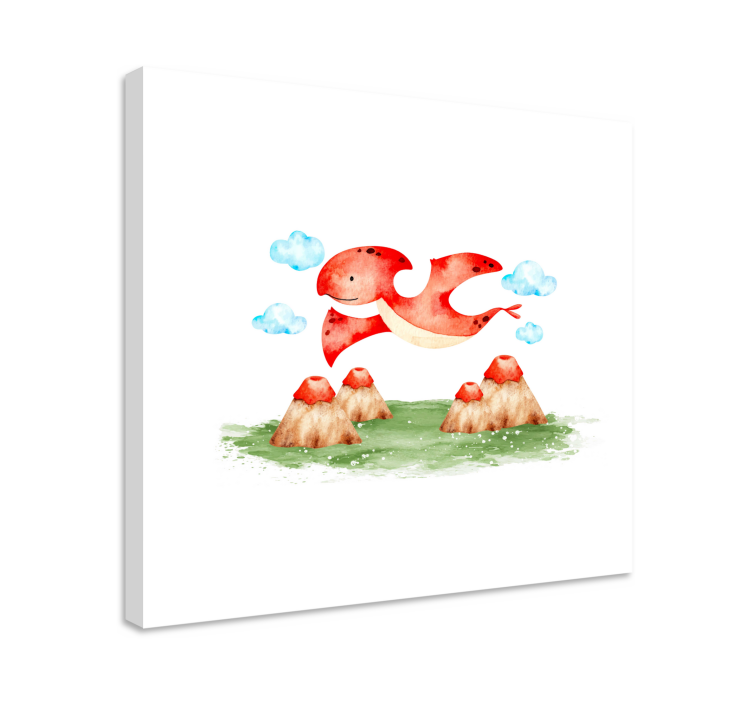 盲人恐龙飞翔的红色生物 - TenStickers