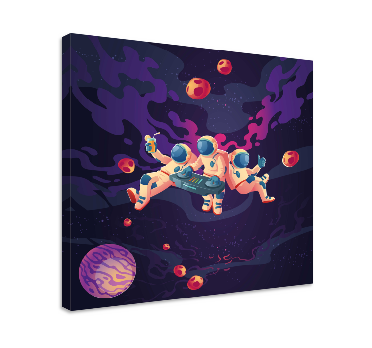 视频游戏帆布打印宇航员一起玩耍 - TenStickers