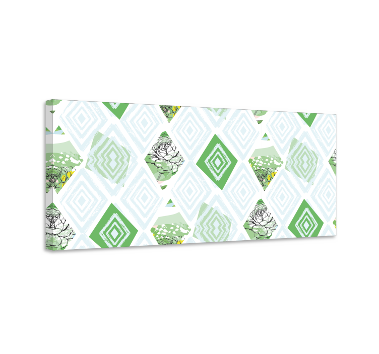 抽象春天的花朵植物帆布版画 - TenStickers