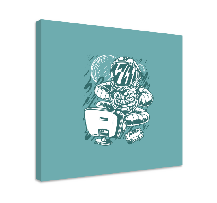 视频游戏帆布打印：宇航员游戏乐趣 - TenStickers