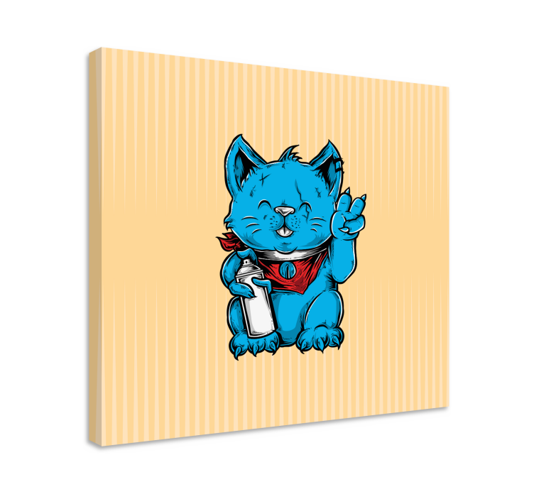 盲人猫活泼的蓝色猫咪 - TenStickers