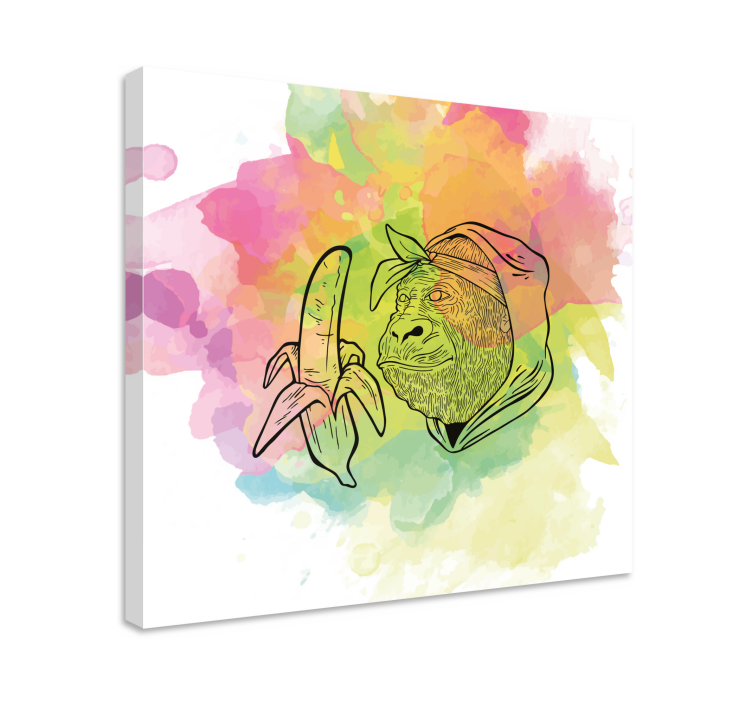 Abc字母大猩猩握香蕉 - TenStickers