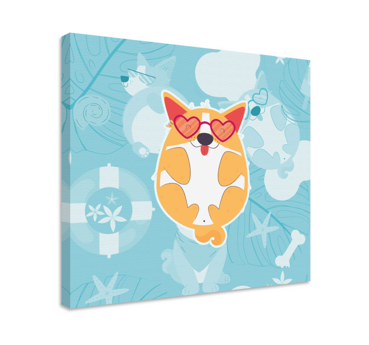 盲人小狗迷人的柯基犬放松状态 - TenStickers