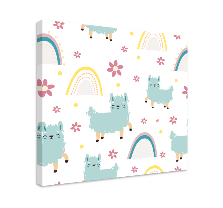 盲人动物羊驼与花卉 - TenStickers