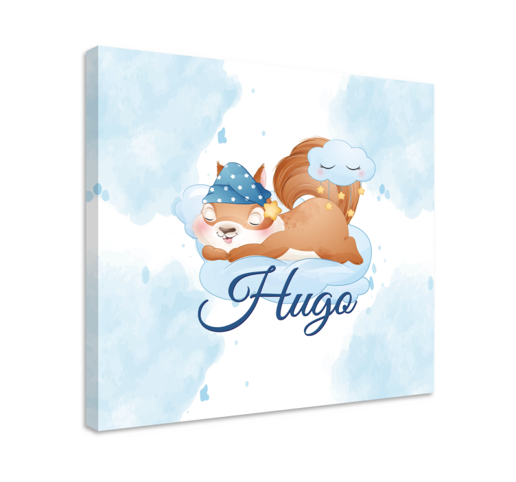 男孩的可爱松鼠名字画布 - TenStickers