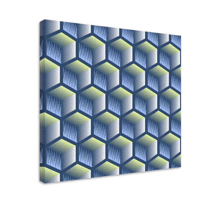 盲人几何六角立方体图案 - TenStickers