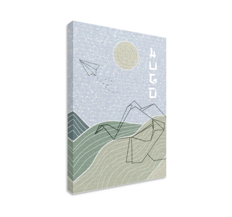 四角形孩子卧室蓝色云朵与小鸟 - TenStickers