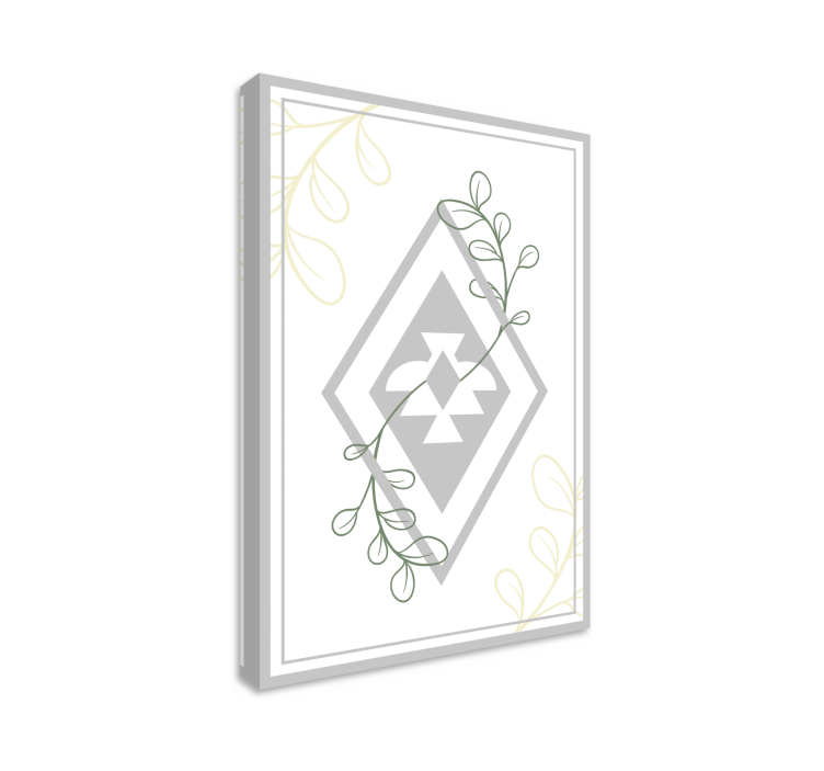 四角形客厅几何叶片图案 - TenStickers