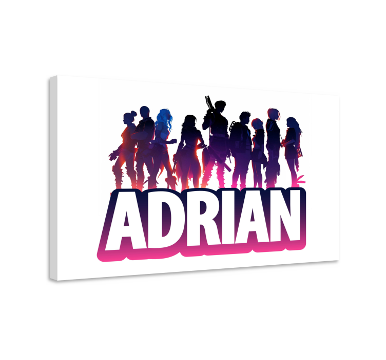 视频游戏帆布打印 影子英雄剪影 - TenStickers