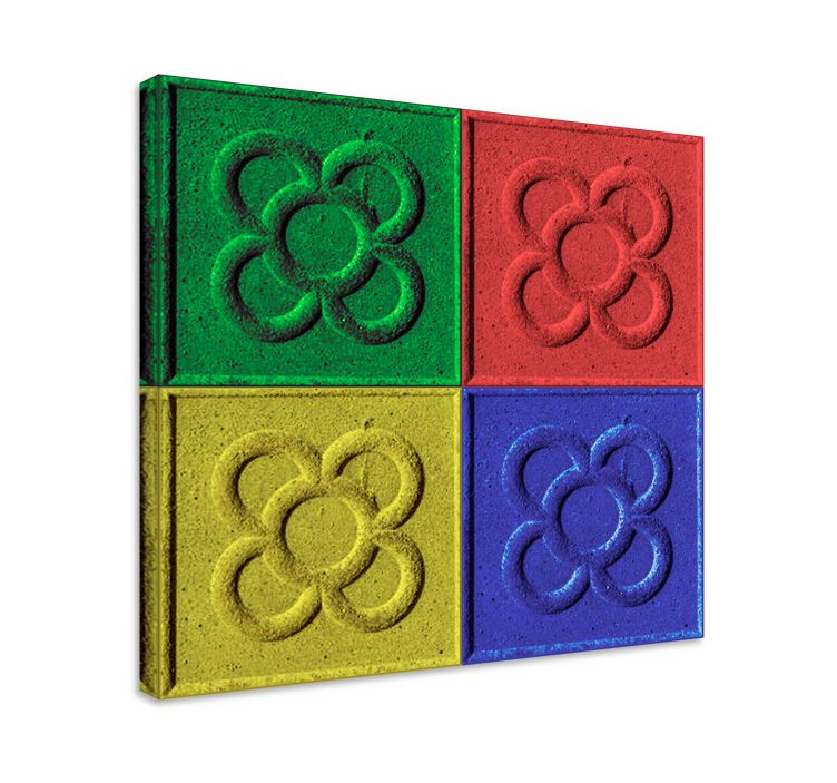 四角形客厅 波普艺术马赛克瓷砖 - TenStickers