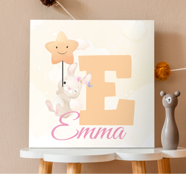 盲人3d 快乐兔子抱星星 - TenStickers