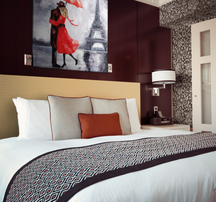 盲人优雅浪漫巴黎拥抱 - TenStickers