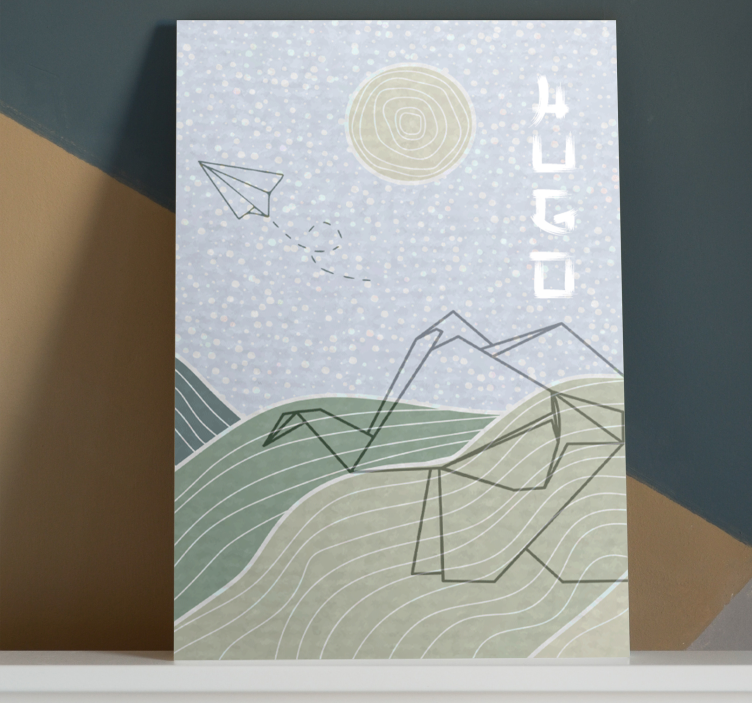 四角形孩子卧室蓝色云朵与小鸟 - TenStickers