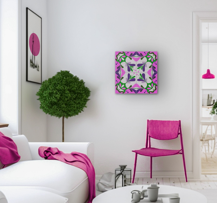 盲人复古 粉紅色液壓磚 - TenStickers