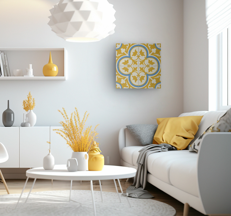 盲人复古 黃色液壓磚 - TenStickers