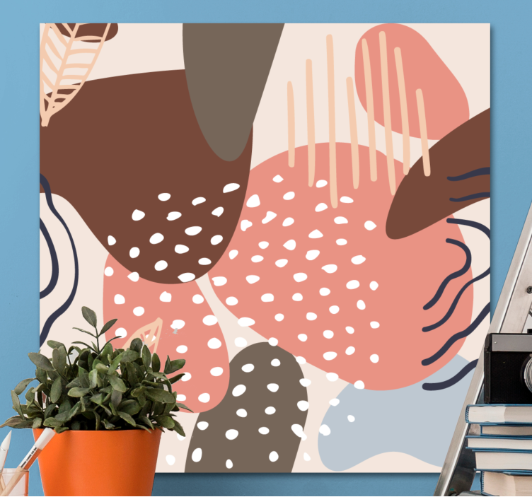 抽象蘑菇图案植物帆布版画 - TenStickers