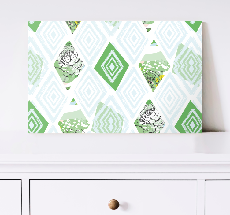 抽象春天的花朵植物帆布版画 - TenStickers