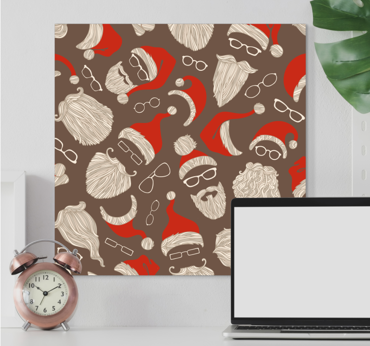 盲人动物节日圣诞老人面孔 - TenStickers