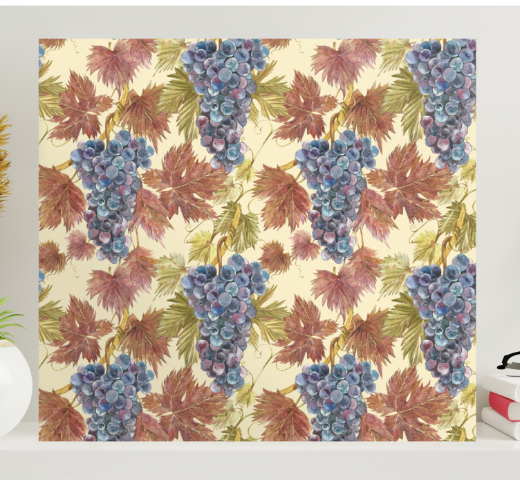棕色背景紫色葡萄水果画布 - TenStickers