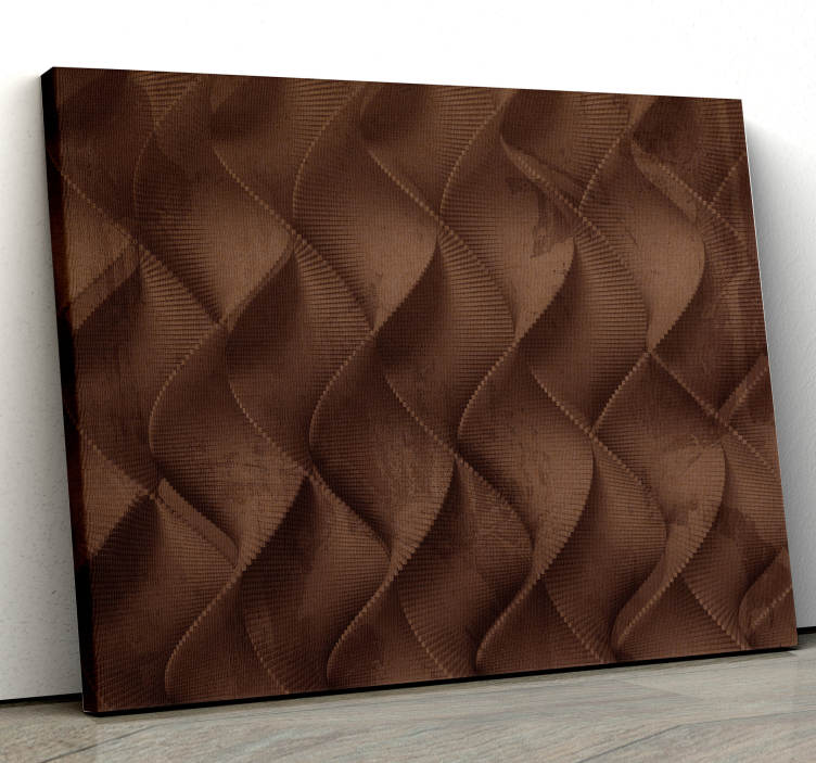 棕色荷叶边纹理几何画布 - TenStickers