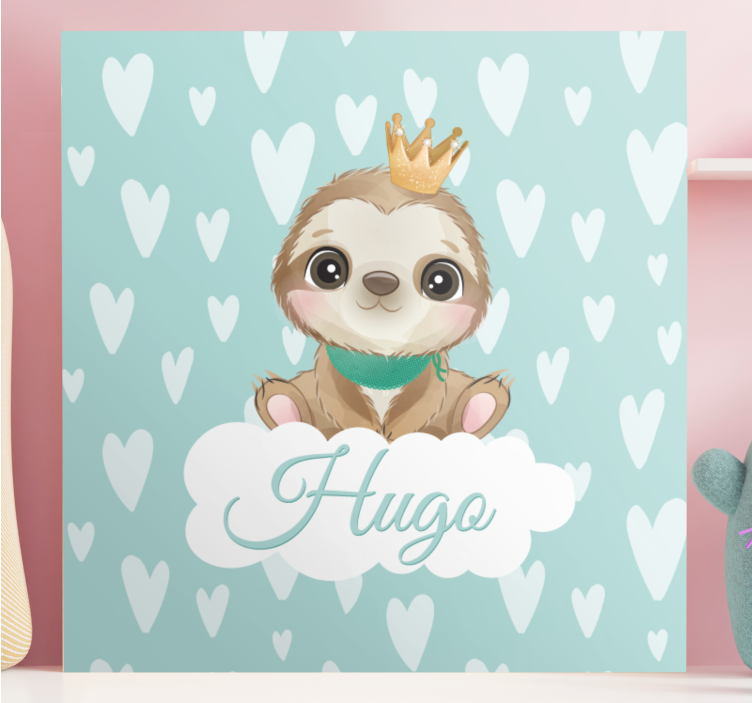 男孩名字个性画布的可爱树懒 - TenStickers