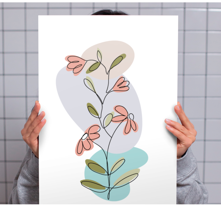 雏菊花极简设计花画布 - TenStickers