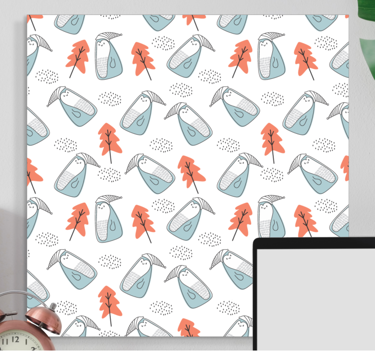 盲人花卉可爱动物图案 - TenStickers