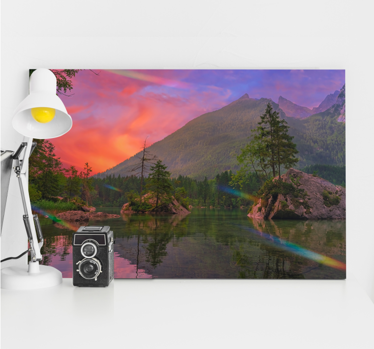 盲人游览风景山水映照宁静 - TenStickers