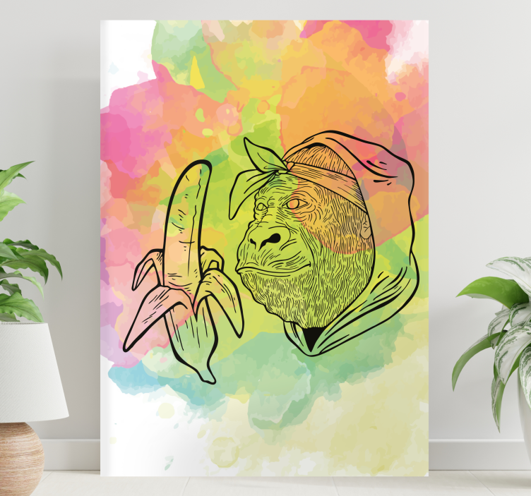 Abc字母大猩猩握香蕉 - TenStickers