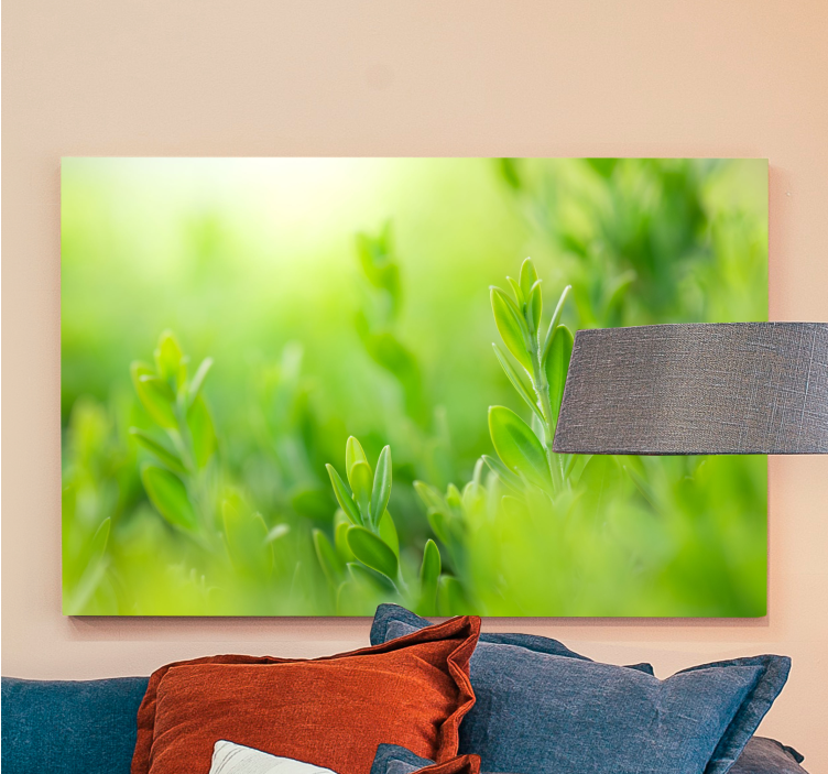 淡绿色春叶风景画布 - TenStickers