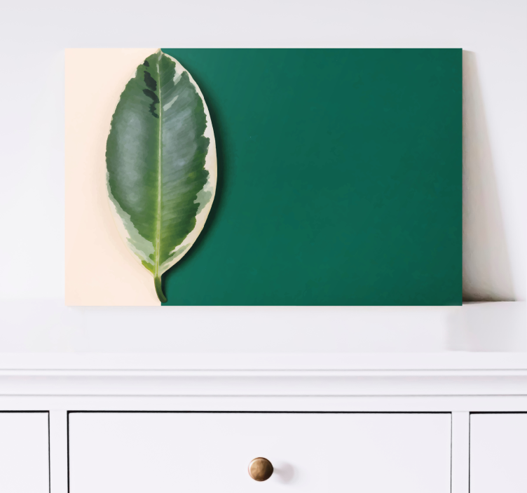 现代油漆叶设计植物帆布版画 - TenStickers