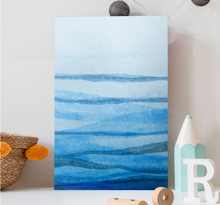 Ombre 效果叶柄蓝色色调现代帆布 - TenStickers