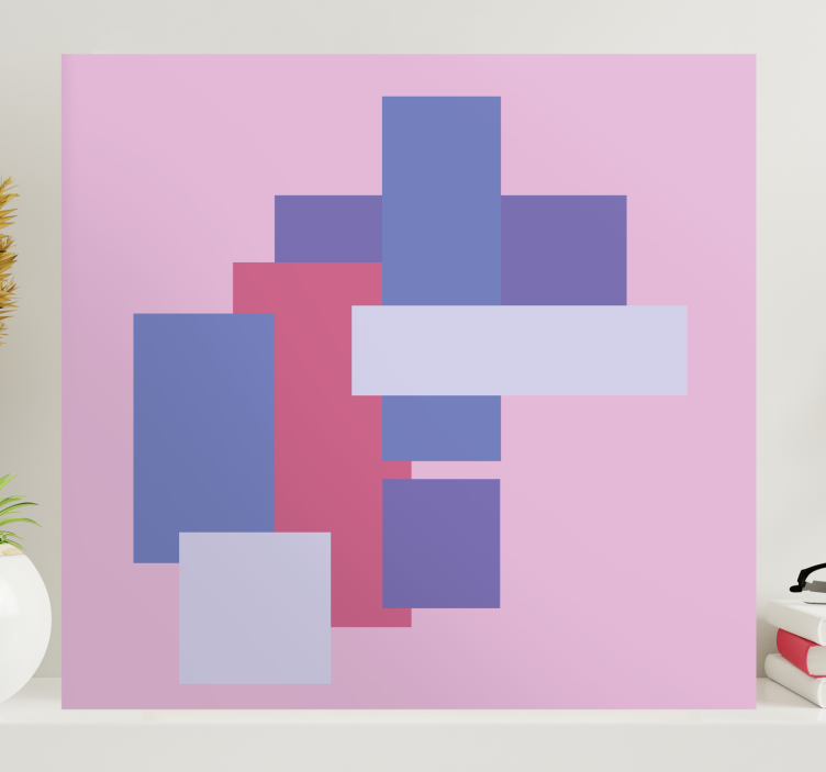 紫色色调色块卧室墙壁印刷品 - TenStickers