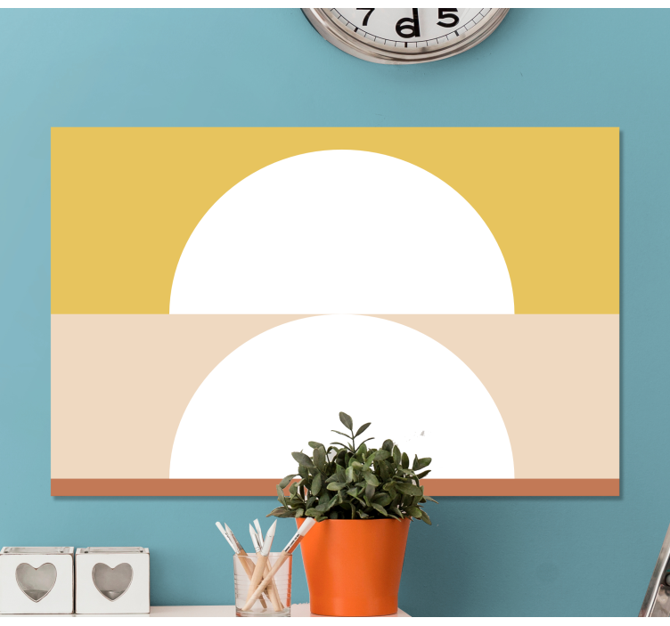 两个半圆几何艺术几何画布 - TenStickers