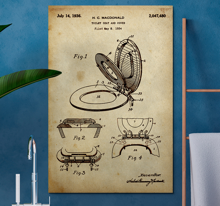 老式浴室帆布艺术 - TenStickers