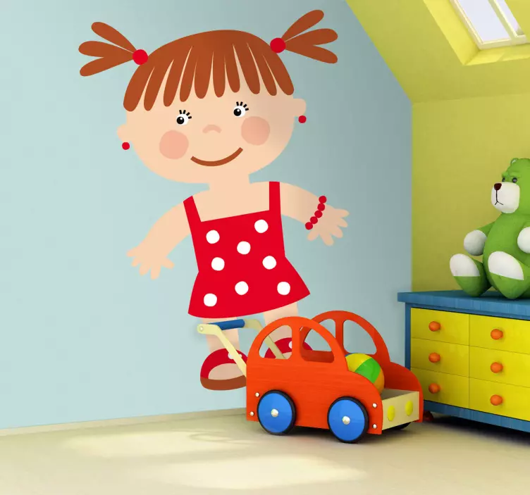 儿童墙贴纸迷人女性剪影 - TenStickers