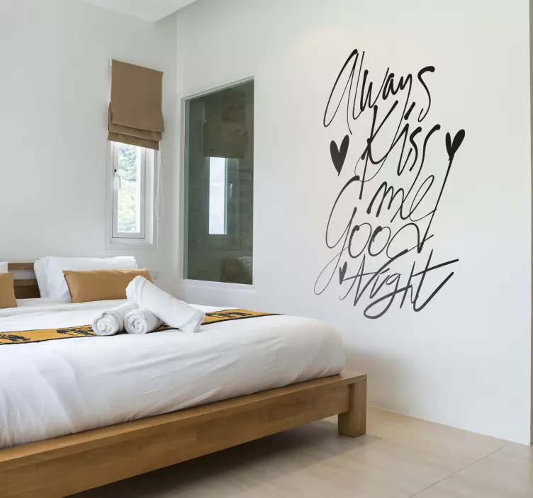 总是吻我晚安文本乙烯基 - TenStickers