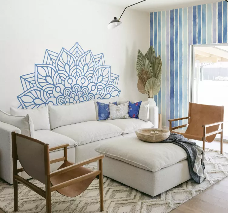 曼陀罗瑜伽床头板贴纸 - TenStickers