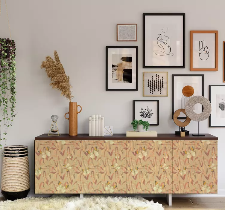 家具贴纸秋季花卉图案 - TenStickers