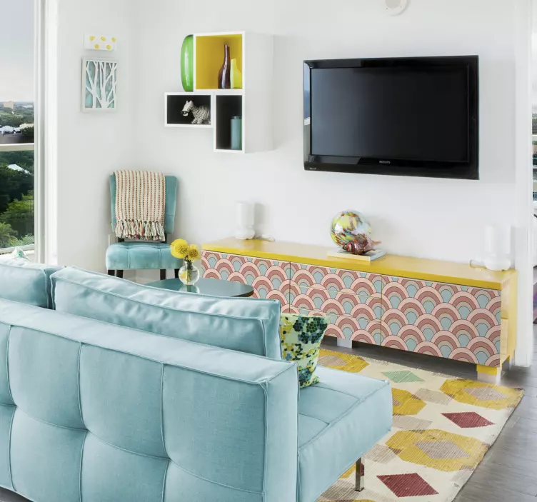 家具贴纸曲线波纹图案 - TenStickers