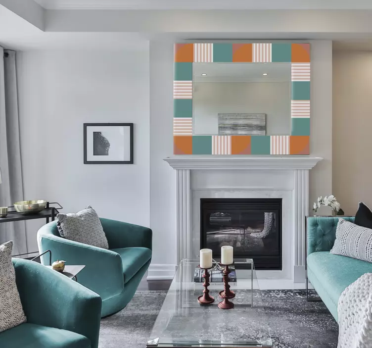 贴纸 镜子贴纸 彩色几何框架 - TenStickers