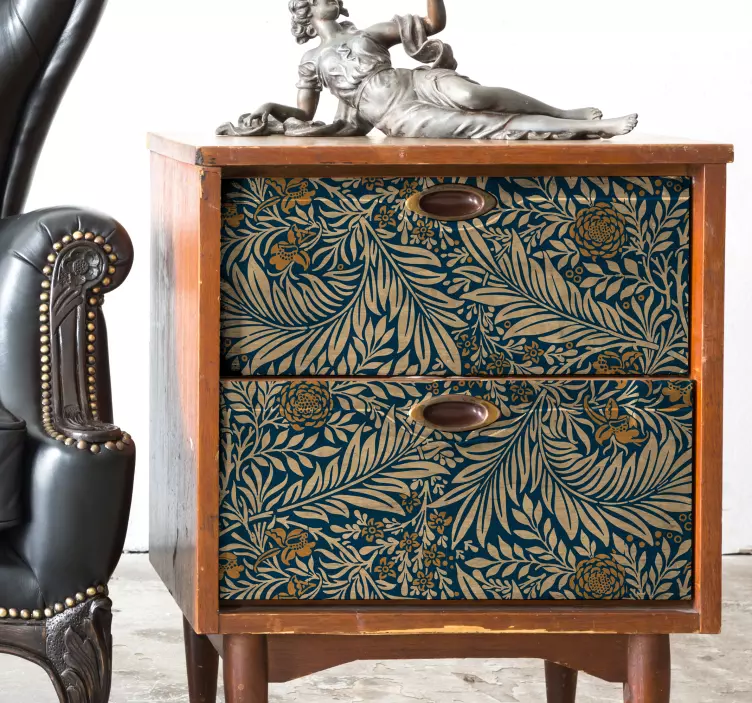 复古花纹客厅墙面装饰 - TenStickers