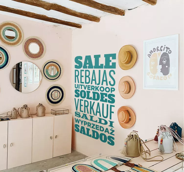 商业贴纸多语言促销贴纸 - TenStickers