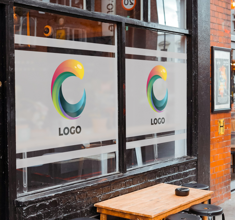 贴纸 店前标志 铸造在半透明的徽标 - TenStickers