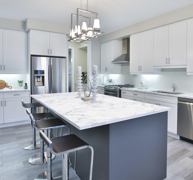 家具贴纸 白色大理石 - TenStickers