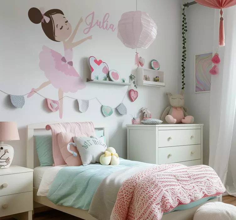 插画墙贴纸 小芭蕾舞演员 - TenStickers