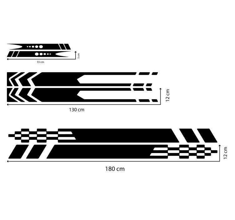 汽车贴纸三款条纹设计 - TenStickers