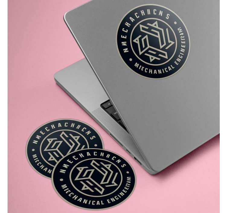 贴纸 办公室贴纸 带有徽标的个性化圆圈 - TenStickers