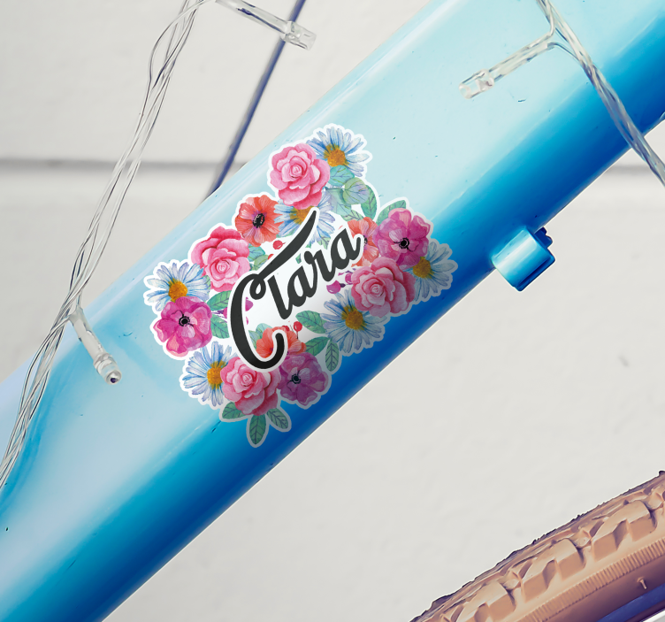 贴纸自行车花朵装饰设计 - TenStickers