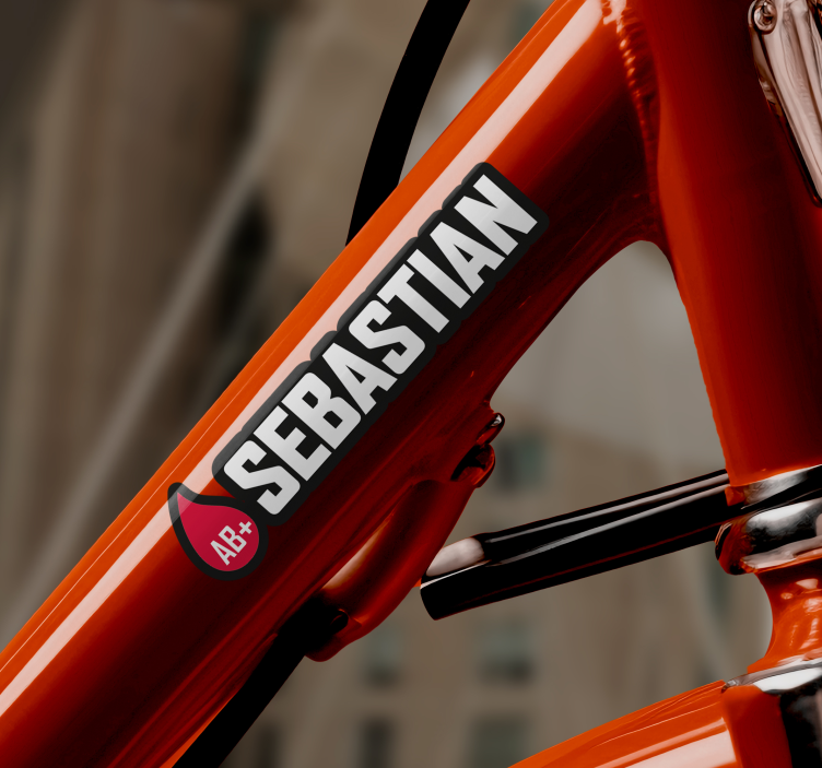 贴纸自行车 带有血型名称的旗帜 - TenStickers